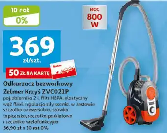 Auchan Odkurzacz bezworkowy Zelmer Krzyś ZVC021P oferta
