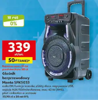 Auchan Głośnik bezprzewodowy Manta SPK5033 oferta