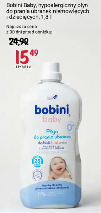 Rossmann Bobini Baby, hypoalergiczny płyn do prania ubranek niemowlęcych i dziecięcych, 1,8 l oferta