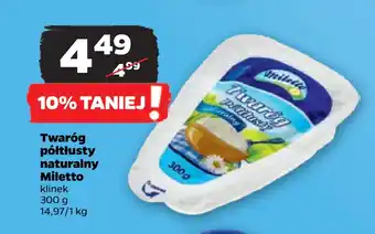 Netto Twaróg półtłusty naturalny Miletto oferta