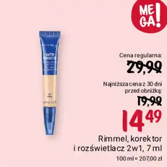 Rossmann Rimmel, korektor i rozświetlacz 2 w 1, 7 ml oferta