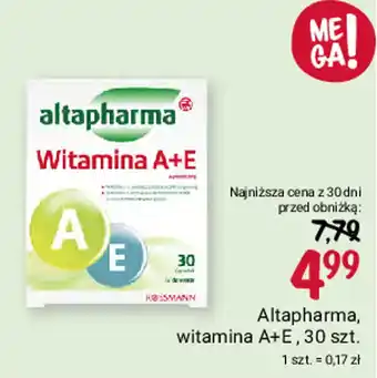 Rossmann Altapharma, witamina A+E, 30 szt. oferta