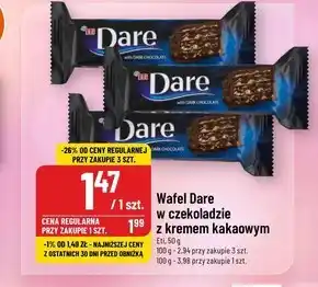 Polomarket Eti Dare Wafel w czekoladzie deserowej z kremem czekoladowym 50 g oferta