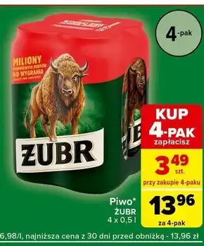 Żubr Piwo jasne 2 l (4 x 0,5 l)