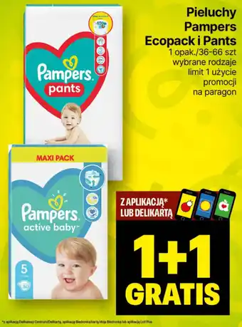 Delikatesy Centrum Pieluchy Pampers Ecopack i Pants 36-66 szt. oferta