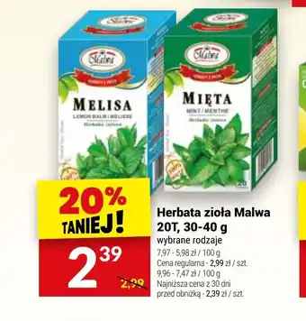 Twój Market Herbata zioła Malwa 20T , 30-40 g oferta