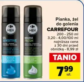 Carrefour Market Pianka, żel do golenia CARREFOUR 200 - 250 ml oferta