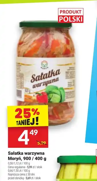 Twój Market Sałatka warzywna Moryń, 900 / 400 g oferta