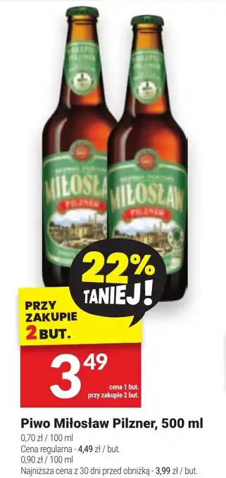 Twój Market Piwo Miłosław Pilzner, 500 ml oferta