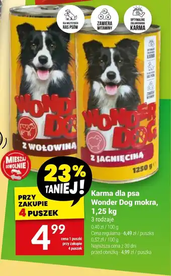 Twój Market Karma dla psa Wonder Dog mokra, 1,25 kg oferta