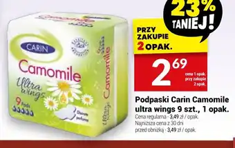 Twój Market Podpaski Carin Camomile ultra wings 9 szt. oferta