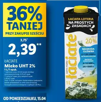 Lidl ŁACIATE Mleko UHT 2% 1l oferta