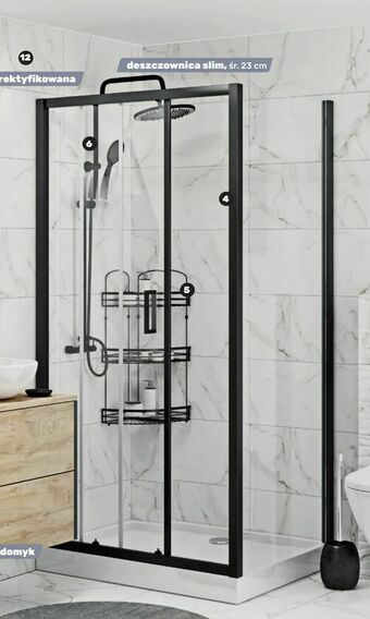 Bricomarche Kabina prysznicowa Doris Black oferta