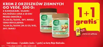 Biedronka KREM Z ORZESZKÓW ZIEMNYCH GO VEGE, 500 G oferta