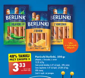 Biedronka Parówki Berlinki, 250 g oferta