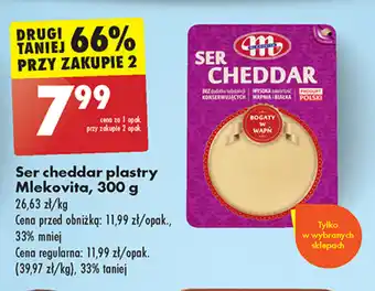 Biedronka Ser cheddar plastry Mlekovita, 300 g oferta