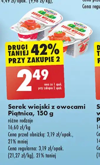 Biedronka Serek wiejski z owocami Piątnica, 150 g oferta