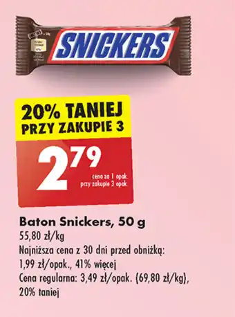 Biedronka Baton Snickers, 50 g oferta