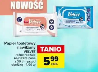 Carrefour Papier toaletowy nawilżany VELVET oferta