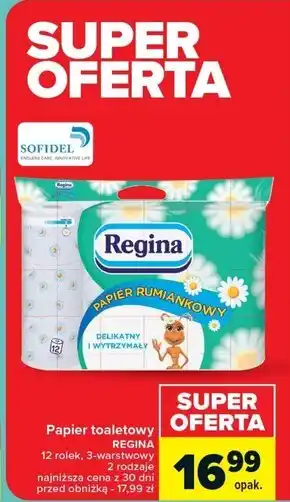 Carrefour Regina Papier Rumiankowy 12 rolek oferta