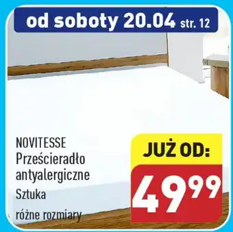 ALDI NOVITESSE Prześcieradło antyalergiczne oferta