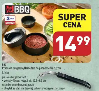ALDI BBQ Prasa do burgerów/Narzędzie do podnoszenia rusztu oferta