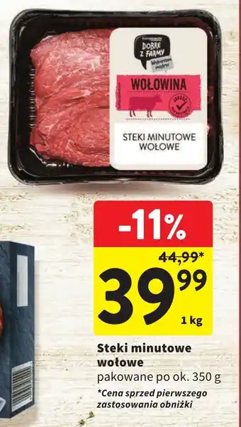 Intermarche Steki minutowe wołowe 1kg oferta