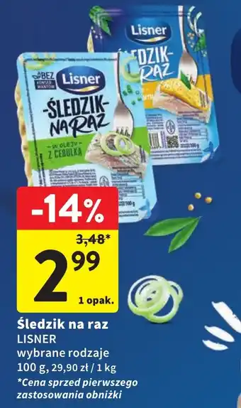 Intermarche Śledzik na raz LISNER 100g oferta