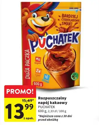 Intermarche Rozpuszczalny napój kakaowy PUCHATEK 600g oferta