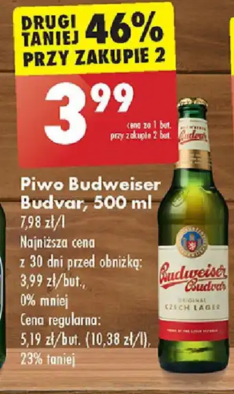 Biedronka Piwo Budweiser Budvar, 500 ml oferta
