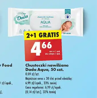 Biedronka Chusteczki nawilżane Dada Aqua, 50 szt. oferta