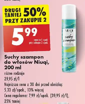 Biedronka Suchy szampon do włosów Niuqi, 200 ml oferta