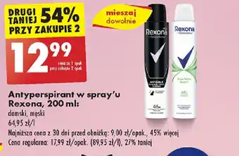 Biedronka Antyperspirant w spray'u Rexona, 200 ml oferta