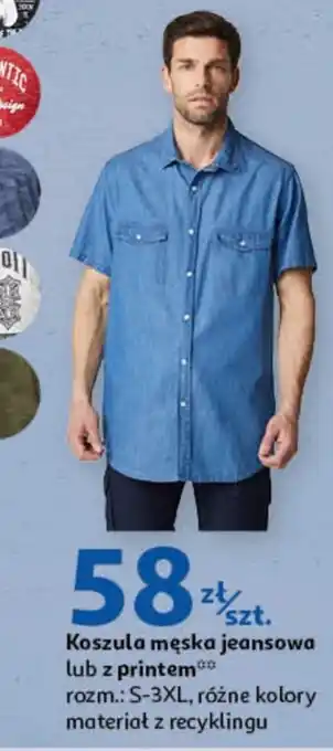 Auchan Koszula męska jeansowa lub z printem oferta