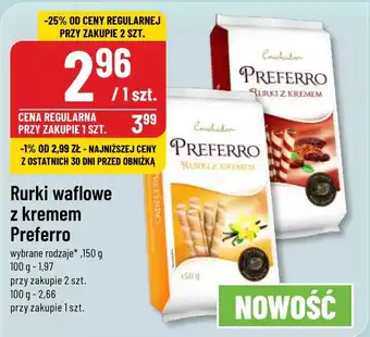 Polomarket Rurki waflowe z kremem Preferro, 150 g oferta