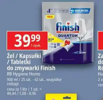 E.Leclerc Żel/Kapsułki/Tabletki do zmywarki Finish RB Hygiene Home 900ml/25-42szt. oferta