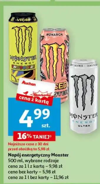 Auchan Napój energetyczny Monster 500 ml oferta