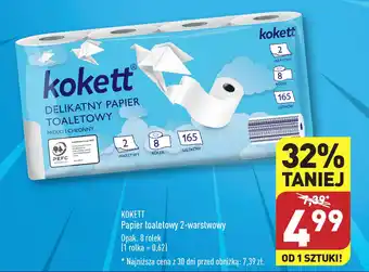 ALDI KOKETT Papier toaletowy 2 warstwowy 8 rolek oferta