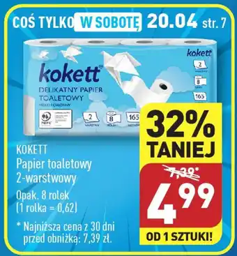 ALDI KOKETT Papier toaletowy 2-warstwowy 8 rolek oferta