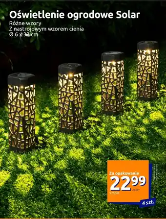 Action Oświetlenie ogrodowe Solar 6 x 33 cm, 4 szt. oferta