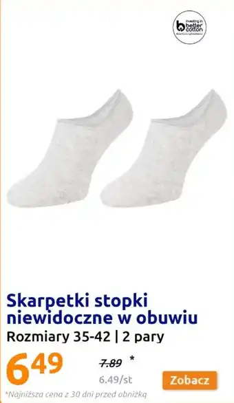 Action Skarpetki stopki niewidoczne w obuwiu 2 pary oferta