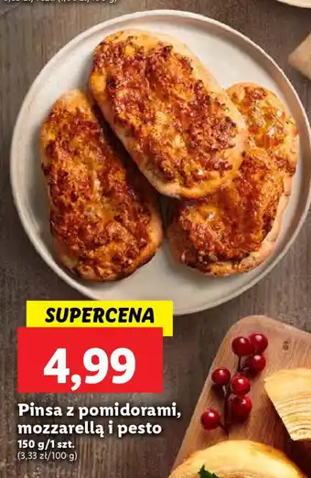 Lidl Pinsa z pomidorami, mozzarellą i pesto 150 g oferta