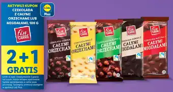 Lidl CZEKOLADA Z CAŁYMI ORZECHAMI LUB MIGDAŁAMI fin CARRE, 100 G oferta