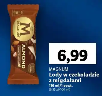 Lidl MAGNUM Lody w czekoladzie z migdałami 110 ml oferta