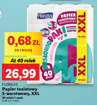 Lidl FLORALYS Papier toaletowy 3-warstwowy, XXL 40 rol. oferta