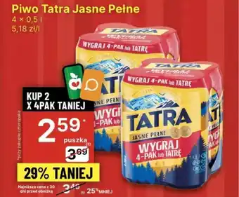 Delikatesy Centrum Piwo Tatra Jasne Pełne 4x0,5l oferta