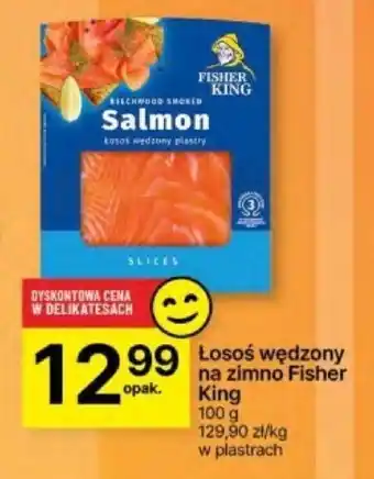 Delikatesy Centrum Łosoś wędzony na zimno Fisher King 100 g oferta