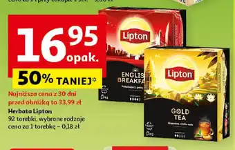 Auchan Herbata Lipton 92 torebki oferta