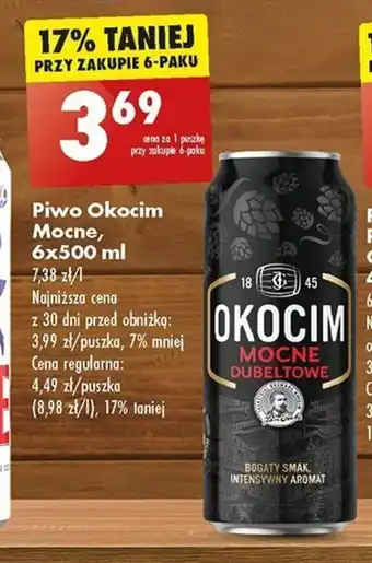 Biedronka Piwo Okocim Mocne, 6x500 ml oferta