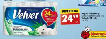 Biedronka Papier toaletowy z ekstraktem z aloesu Velvet, 24 rolki oferta